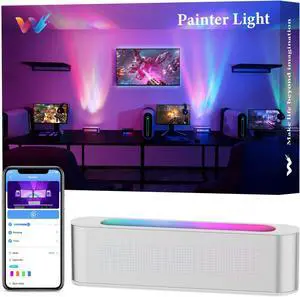 Smart LED Light Bar, RGBICW, 4 Light Beads, 64 sq.ft Coverage, Silver, Ideal for Room Decor, Gaming, TV Backlight, Ambient Lighting Smart LED Light Bar, RGBICW, 4 Light Beads, 64 sq.ft Coverage, Silver, Ideal for Room Decor, Gaming, TV Backlight, Ambient Lighting