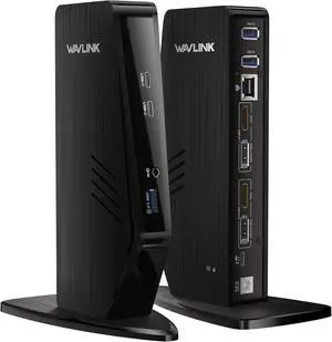 WAVLINK USB C Docking Station Dual Monitor, Dual 5K/4K@60Hz Displaylink Docking Station for M1/M2/M3/M4 Mac or Windows, 13-in-1 Laptop Dock with 2X HDMI, 2X DP, 130WPD, Gigabit Ethernet, 5X USB, Audio