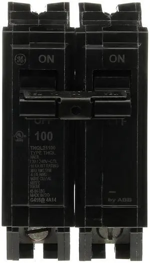 ABB Q-Line THQL21100P Q Line 100A Double-Pole Circuit Breaker 120/240 V, 100 Amp THQL Two-Pole Load Center Circuit Breaker ABB 100-Amp 2-Pole 120/240V Breaker ABB Q-Line THQL21100P Q Line 100A Double-Pole Circuit Breaker 120/240 V, 100 Amp THQL Two-Pole Load Center Circuit Breaker ABB 100-Amp 2-Pole 120/240V Breaker