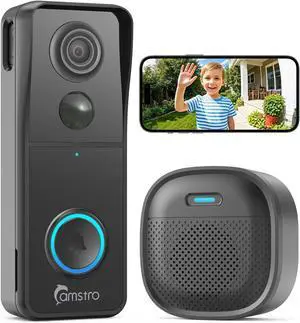 Doorbell Camera Wireless, 3K Video Doorbell with Chime, 2.4G WiFi Outdoor Security Cemera, Human Detection, 2-Way Audio, Night Vision, Voice Changer, Works with Alexa and Google Assistant