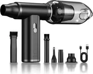 Coressed Air Duster & Vacuum Cleaner 4-in-1, 150,000RPM Powerful Electric Air Duster, Cordless Rechargeae with Adjustae Speed Handheld Air ower for Keyboard, Car, Office, Home Electronics
