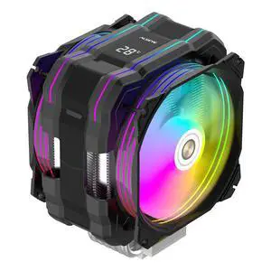 M120D Plus CPU Cooler with Temperature Display, Dual ARGB & PWM Fans, 6 Copper Heat Pipes - Compatible with LGA1700/1200/115X/2011/2066/1366 and AM4/AM5 - Easy Installation - Black M120D Plus CPU Cooler with Temperature Display, Dual ARGB & PWM Fans, 6 Copper Heat Pipes - Compatible with LGA1700/1200/115X/2011/2066/1366 and AM4/AM5 - Easy Installation - Black