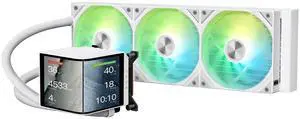 Panorama 360 ARGB White 360mm AIO 6.67'' AMOLED Curved Screen 3D Anamorphic Effect Customizable AIO Cooler 360mm Asetek 8th Gen V2 320w TDP Pogo-Pin ARGB Fan LGA 1851/1700 AM5/AM4 Panorama 360 ARGB White 360mm AIO 6.67'' AMOLED Curved Screen 3D Anamorphic Effect Customizable AIO Cooler 360mm Asetek 8th Gen V2 320w TDP Pogo-Pin ARGB Fan LGA 1851/1700 AM5/AM4