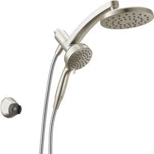 Delta 6-Setting PivotPro 3-in-1 Combination Shower Head with ProClean Spray, Brushed Nickel Round Shower Head Rainfall with Handheld Spray, 1.75 GPM, SpotShield Brushed Nickel 75649SN Delta 6-Setting PivotPro 3-in-1 Combination Shower Head with ProClean Spray, Brushed Nickel Round Shower Head Rainfall with Handheld Spray, 1.75 GPM, SpotShield Brushed Nickel 75649SN