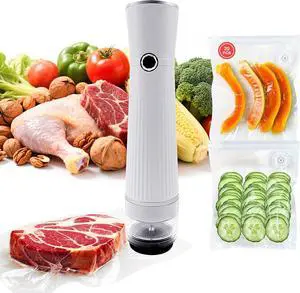 Handheld Vacuum Sealer for Food, Portable Rechargeable Wireless Vacuum Sealer with 20 Reusable Vacuum Seal Bags for Preserving Vegetables Fruit Meat Handheld Vacuum Sealer for Food, Portable Rechargeable Wireless Vacuum Sealer with 20 Reusable Vacuum Seal Bags for Preserving Vegetables Fruit Meat
