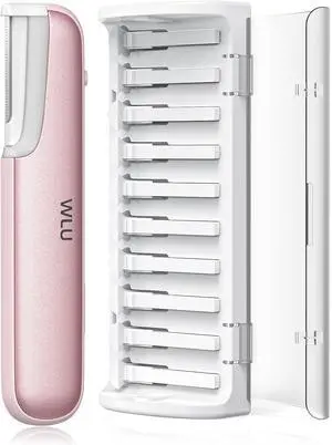 Dermaplaning Tool for Women Face - Edge Technology Sonic Dermaplane Razor for Facial Exfoliation & Peach Fuzz Hair Removal with 10 Rell Blades (Pink)