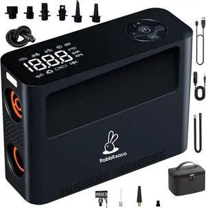 Paddle Board Pump 10 Pump Modes SUP Air Pump 500L Airflow/min Tire Inflator Portable Air Compressor 4X Speeds Electric Air Pump Suitable All Model Tires, Tents, SUP, Air Mattess, Kayak