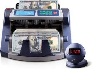 AccuBANKER AB1100PLUSMGUV Commercial Grade Money Counter Machine, Hopper Capacity 200 Bills & Speed 1,300 Bills/Min, Bill Counter Includes Reliable Counterfeit Detector Ultraviolet and Magnetic