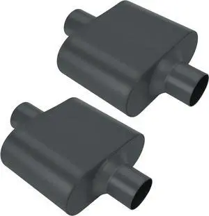 Pair of Single Chamber Performance Race Muffler 2.5" Center/Center Universal Muffler (2.5 Inch) Pair of Single Chamber Performance Race Muffler 2.5" Center/Center Universal Muffler (2.5 Inch)