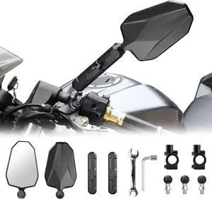 Aluminum Alloy CNC Adventure Bike Mirrors M10*1.25,Motorcycle Mirror Fits RAM B Balls and 7/8"Handlebar,Compatible with KTM 1290 Super Adv,Honda Grom,Kawasaki KLR,Yamaha XT,Suzuki DR & More Aluminum Alloy CNC Adventure Bike Mirrors M10*1.25,Motorcycle Mirror Fits RAM B Balls and 7/8"Handlebar,Compatible with KTM 1290 Super Adv,Honda Grom,Kawasaki KLR,Yamaha XT,Suzuki DR & More