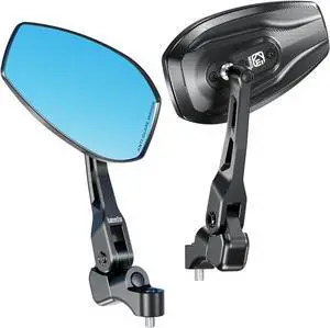 Aluminum Alloy Rainproof Foldable Motorcycle Mirrors with M10 Bolts, CNC Machining HD Anti-Glare Blue Lenses Rear View Mirrors, Multi-Angle Adjustable for Motorcycle Cruiser ATV Moped Scooter Aluminum Alloy Rainproof Foldable Motorcycle Mirrors with M10 Bolts, CNC Machining HD Anti-Glare Blue Lenses Rear View Mirrors, Multi-Angle Adjustable for Motorcycle Cruiser ATV Moped Scooter
