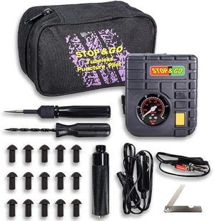 6000 24-Pc Puncture Pilot Tubeless Repair Kit & Compressor 6000 24-Pc Puncture Pilot Tubeless Repair Kit & Compressor