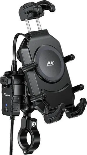 Motorcycle Smartphone Holder, Charging, Vibration Absorption, Air Mount, Integrated QI, Wireless Charging, USB Power Supply, Devil Horn QI USB/Air Mount KDR-M26A (Qi Charging / 1" Ball) Motorcycle Smartphone Holder, Charging, Vibration Absorption, Air Mount, Integrated QI, Wireless Charging, USB Power Supply, Devil Horn QI USB/Air Mount KDR-M26A (Qi Charging / 1" Ball)