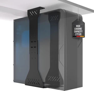Heavy-Duty Under-Desk PC Holder with Up to 77 lbs Load Capacity Adjustable Computer Tower CPU Mount for Under-Desk Installation (Black) Heavy-Duty Under-Desk PC Holder with Up to 77 lbs Load Capacity Adjustable Computer Tower CPU Mount for Under-Desk Installation (Black)