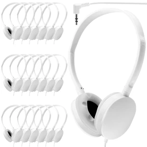 Konohan 18 Pack Headphones Bulk Wired 3.5mm, White Konohan 18 Pack Headphones Bulk Wired 3.5mm, White