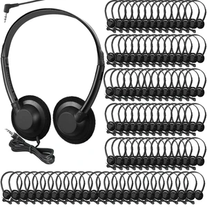 Flutesan 100 Pieces Classroom School Headphones Bulk on Ear Headphone with 3.5mm Headphone Plug in Adjustable Disposable for Kids Adults Student Noise Stereo Sound Library No Microphone Flutesan 100 Pieces Classroom School Headphones Bulk on Ear Headphone with 3.5mm Headphone Plug in Adjustable Disposable for Kids Adults Student Noise Stereo Sound Library No Microphone