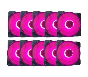 APEVIA CO1012L-PK Cosmos 120mm Pink LED Case Fan, Ultra Silent, 10 Pack APEVIA CO1012L-PK Cosmos 120mm Pink LED Case Fan, Ultra Silent, 10 Pack