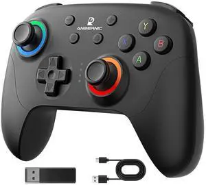 Doriteney RG P01 Wireless Gaming Controller Compatible with Switch Game Controllers RG P01 2.4G Controller Gamepad for Bluetooth/PC/Steam/iOS/Android/Switch Hall Effect RGB Lights