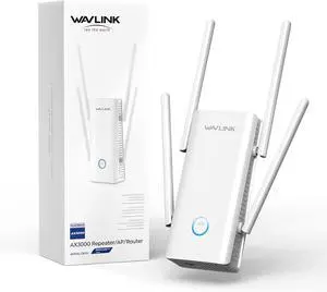 WAVLINK AX3000 WiFi 6 Extender - Internet Extender WiFi Booster with 5 High-Gain Antennas & Beamforming, Dual Band Whole Home Coverage, Gigabit Port, Repeater/AP/Router Mode for 256 Devices WAVLINK AX3000 WiFi 6 Extender - Internet Extender WiFi Booster with 5 High-Gain Antennas & Beamforming, Dual Band Whole Home Coverage, Gigabit Port, Repeater/AP/Router Mode for 256 Devices