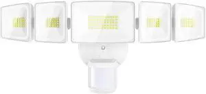 Onforu 150W 15000LM LED Security Lights Motion Sensor Outdoor, Dusk to Dawn Flood Lighting, 5 Heads 360° Wide Angle Illumination, 6500K IP65 Waterproof Hardwired Floodlight Motion Detection (White) Onforu 150W 15000LM LED Security Lights Motion Sensor Outdoor, Dusk to Dawn Flood Lighting, 5 Heads 360° Wide Angle Illumination, 6500K IP65 Waterproof Hardwired Floodlight Motion Detection (White)