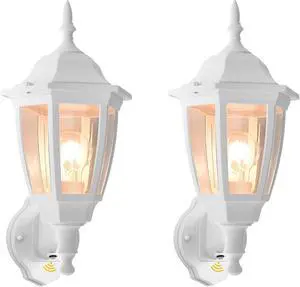 FUDESY Outdoor Wall Light Dusk to Dawn, Porch Sensor Light White Plastic Anti-Corrosion with LED Edison Filament Bulb, Exterior Mount Lantern for House, Garage (2-Pack) FUDESY Outdoor Wall Light Dusk to Dawn, Porch Sensor Light White Plastic Anti-Corrosion with LED Edison Filament Bulb, Exterior Mount Lantern for House, Garage (2-Pack)