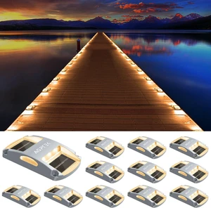 12 Pack Waterproof Solar Driveway Lights for Outdoor Deck, Dock & Marine 12 Pack Waterproof Solar Driveway Lights for Outdoor Deck, Dock & Marine