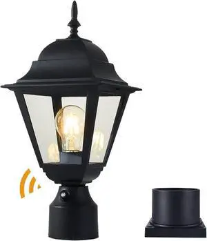 Windben Dusk to Dawn Outdoor Post Light,Waterproof Cast Aluminium Lamp Post Light Fixture,Post Lantern with Pier Mount Base,Matte Black,16.5in,Suitable for Garden,Yard,Driveway,etc Windben Dusk to Dawn Outdoor Post Light,Waterproof Cast Aluminium Lamp Post Light Fixture,Post Lantern with Pier Mount Base,Matte Black,16.5in,Suitable for Garden,Yard,Driveway,etc
