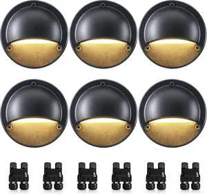 SUNVIE 5W LED Low Voltage Deck Lights, 12-24V Step Lights Outdoor with Fastlock2 Wire Connectors, Low Voltage Landscape Lighting 3000K Warm White Deck Stair Light Waterproof for Fence Post, 6 Pack SUNVIE 5W LED Low Voltage Deck Lights, 12-24V Step Lights Outdoor with Fastlock2 Wire Connectors, Low Voltage Landscape Lighting 3000K Warm White Deck Stair Light Waterproof for Fence Post, 6 Pack