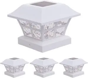 GreenLighting Evolve White Solar Post Cap Lights - 4x4 Post Caps and Outdoor Post Lights - Waterproof Solar Lights for Fence Posts - Solar Post Lights fit 4x4 5x5 Vinyl/PVC White, 4 Pack GreenLighting Evolve White Solar Post Cap Lights - 4x4 Post Caps and Outdoor Post Lights - Waterproof Solar Lights for Fence Posts - Solar Post Lights fit 4x4 5x5 Vinyl/PVC White, 4 Pack