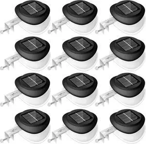 Yinder 12 Pieces Solar Gutter Lights Outdoor 9 LED Waterproof Gutter Solar Lighting Deck Fence Lamps White Lamps for Garden Backyard Pathway Roof Yard Utility Patio Wall (Black) Yinder 12 Pieces Solar Gutter Lights Outdoor 9 LED Waterproof Gutter Solar Lighting Deck Fence Lamps White Lamps for Garden Backyard Pathway Roof Yard Utility Patio Wall (Black)