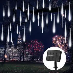 Solar Meteor Shower Lights Outdoor - 576 LED Rain Drop Lights with 16 Tubes Solar Meteor Shower Lights Outdoor - 576 LED Rain Drop Lights with 16 Tubes