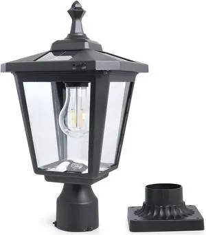 Solar Post Light Outdoor ST4319Q Cast Aluminum Filament LED with Mounting Base for Pire Pillar Garden Yard Pole Bollard Gates Driveway Pathway Walkway Solar Post Light Outdoor ST4319Q Cast Aluminum Filament LED with Mounting Base for Pire Pillar Garden Yard Pole Bollard Gates Driveway Pathway Walkway