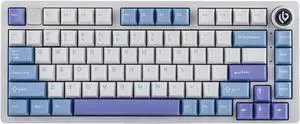 EPOMAKER x LEOBOG Hi75 Aluminum Alloy Wired Mechanical Keyboard, Programmable Gasket-Mounted Gaming Keyboard with Mode-Switching Knob, Hot Swappable, NKRO, RGB (White Purple, Nimbus V3 Switch)