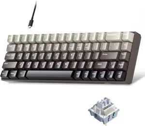 MageGee Portable 60% Mechanical Gaming Keyboard, Hot Swappable Blue Whale Switch, RGB Backlit Compact 68 Keys Mini Wired Gradient Custom Keyboard for Windows Laptop PC, with Silencing Cotton, Black
