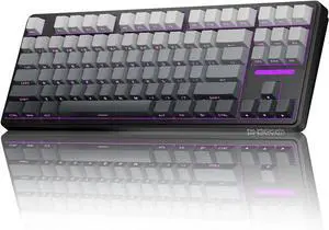 AUSDOM H87 Wireless Mechanical Keyboard, 10000mAh Battery Gasket Hot Swappable Custom Keyboard with RGB Backlit, Side Printed PBT Keycaps, Tri-Mode BT5.3/2.4GHz/USB-C Gaming Keyboards, Black Grey