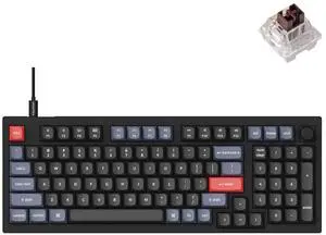 Keychron V5 Wired Custom Mechanical Keyboard Knob Version, 96% Layout QMK/VIA Programmable with Hot-swappable Keychron K Pro Brown Switch Compatible with Mac Windows Linux Black (Non-Transparent)