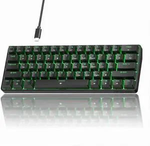 TMKB 60% Mechanical Gaming Keyboard, Red Linear Switch, Wired, Black | LED Backlight, Anti-Ghosting, Detachable USB-C, Double-Shot Keycaps, 61 Keys TMKB 60% Mechanical Gaming Keyboard, Red Linear Switch, Wired, Black | LED Backlight, Anti-Ghosting, Detachable USB-C, Double-Shot Keycaps, 61 Keys