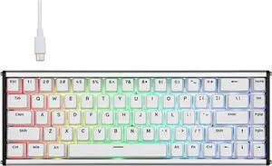 AJAZZ ALUX68 HE Aluminum Rapid Trigger Gaming Keyboard with Magnetic Switch, Wired Hall Effect Keyboard with 8K Polling Rate, 0.125ms Latency, RGB Backlight (White, ALUX68 Plus)