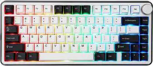 KiiBoom Breeze 75 75% CNC Aluminum and Acrylic Mechanical Gaming Keyboard, USB-C/BT5.0/2.4GHz Wireless Creamy Keyboard, with Gasket Structure, RGB, 8000mAh Battery for Win/Mac (Black)