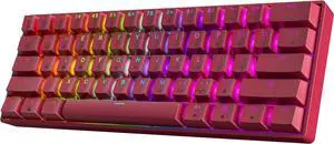 HK GAMING GK61 60% v3 | Hotswap Mechanical Gaming Keyboard | 61 Keys Multi Color RGB LED Backlit for PC/Mac Gamer | US Layout (Pink, Cherry Mx Speed Silver)