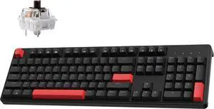 X3 Wired Mechanical Gaming Keyboard, 100% Layout with QMK/VIA Programmable Keyboard, Brown SwitchRed Backlit for Windows