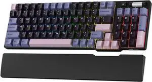 RK ROYAL KLUDGE RK96 RGB Limited Ed, 90% 96 Keys Wireless 3-Mode BT5.0/2.4G/USB-C Hot Swappable Mechanical Keyboard w/Wrist Rest, Volume Control, Software, Massive Battery, RK Pale Green Switch