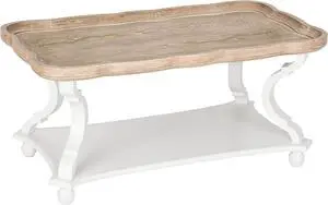 Rustic Farmhouse Cottagecore Coffee Table, Natural Tray Top Sofa Table for Family, Dinning or Living Room, Small Spaces, Handcrafted Finish, Modern