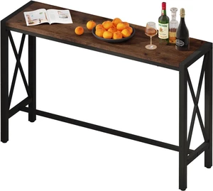 BON AUGURE Bar Table, 55 in Counter Height Pub Tables, Rectangular Tall Behind Couch Sofa Table, High Top Wood Console Tables for Home, Living Room, Kitchen (Rustic Oak, 36.6) BON AUGURE Bar Table, 55 in Counter Height Pub Tables, Rectangular Tall Behind Couch Sofa Table, High Top Wood Console Tables for Home, Living Room, Kitchen (Rustic Oak, 36.6)