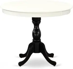 East West Furniture AMT-LBL-TP Antique Modern Kitchen Table - a Round Dining Table Top with Pedestal Base, 36x36 Inch, Multi-Color