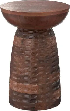 SIMPLIHOME Boyd 13-inch Wide Solid Mango End Table in Warm Dark Brown, Contemporary-Style Accent Table for Living Room, Bedroom, or Family Room, Assembled