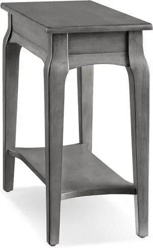 Stratus Solid Wood Narrow Side End Table with Shelf, Smoke Gray, Perfect for Living Rooms, Bedrooms, and Small Spaces  Leick Home, 22005-GR