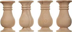 CAROLINA LEG CO. Balustrade Coffee Table Legs - Pine Furniture Legs - Set of 4 - Dimensions: 5" x 10"
