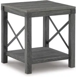 Signature Design by Ashley Freedan Rustic Farmhouse End Table, Gray