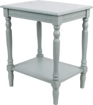 Decor Therapy Simplify Wood Accent Storage Shelf End Table, Traditional Style, Antique Artic Blue - (24 x 19.5 x 15.75")